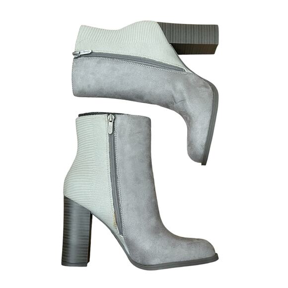 Circus by Sam Edelman Rollins Grey Croc Embossed Suede Bootie Size 8.5 - Picture 13 of 14